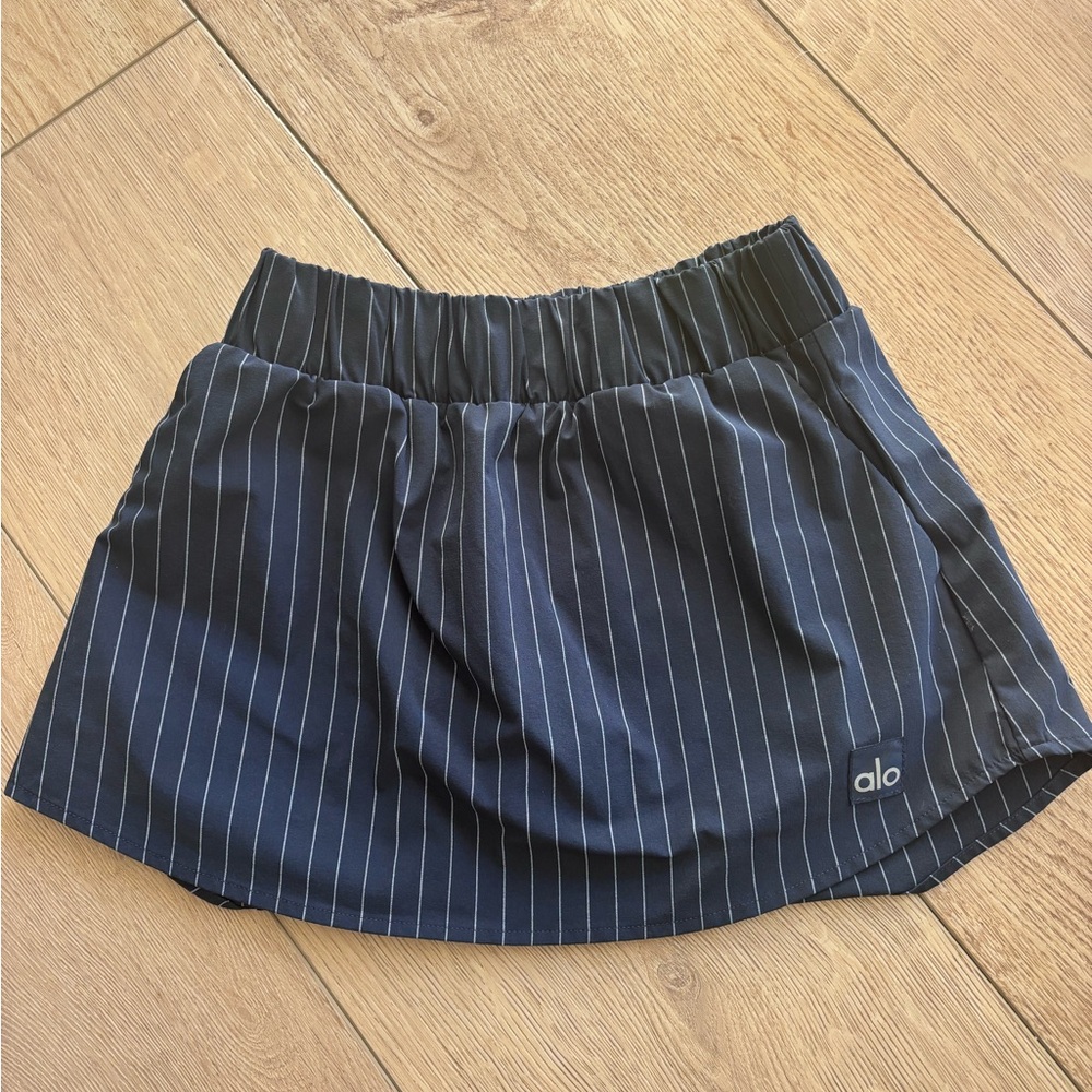 ALO Navy Pinstripe Daylight Mini Skirt XXS